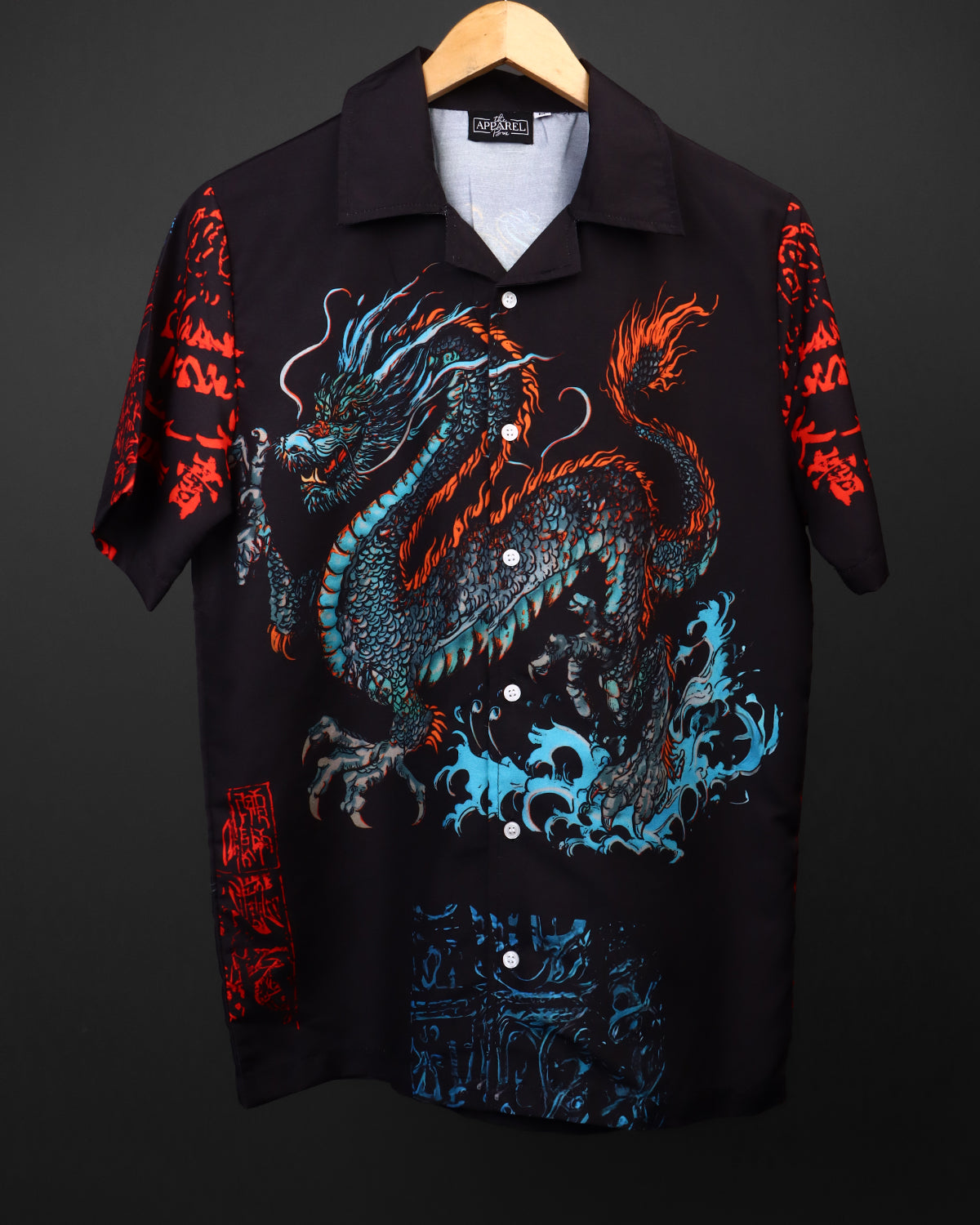 Dragonwave Black Cuban Collar Shirt #296