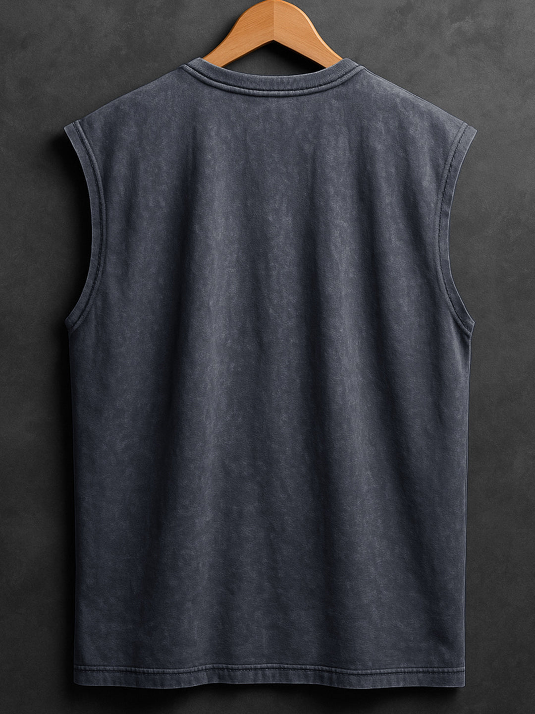 ACID WASH SLEEVELESS PRINTED VEST#25