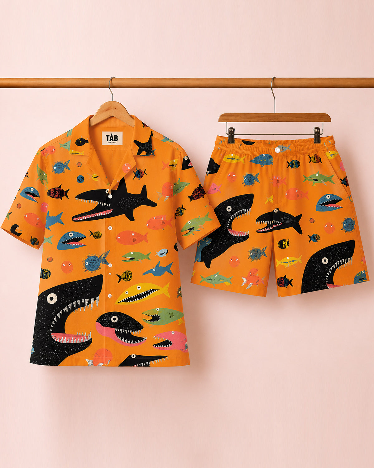 Shark Splash * Shirt & Short Co-Ord Set#12