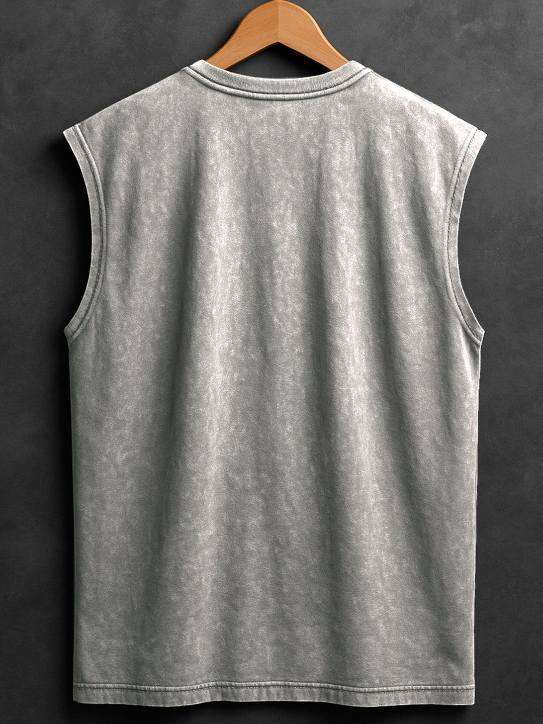 ACID WASH SLEEVELESS PRINTED VEST#22