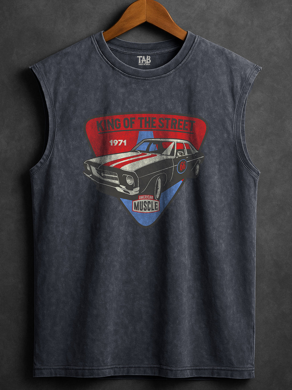 ACID WASH SLEEVELESS PRINTED VEST#5