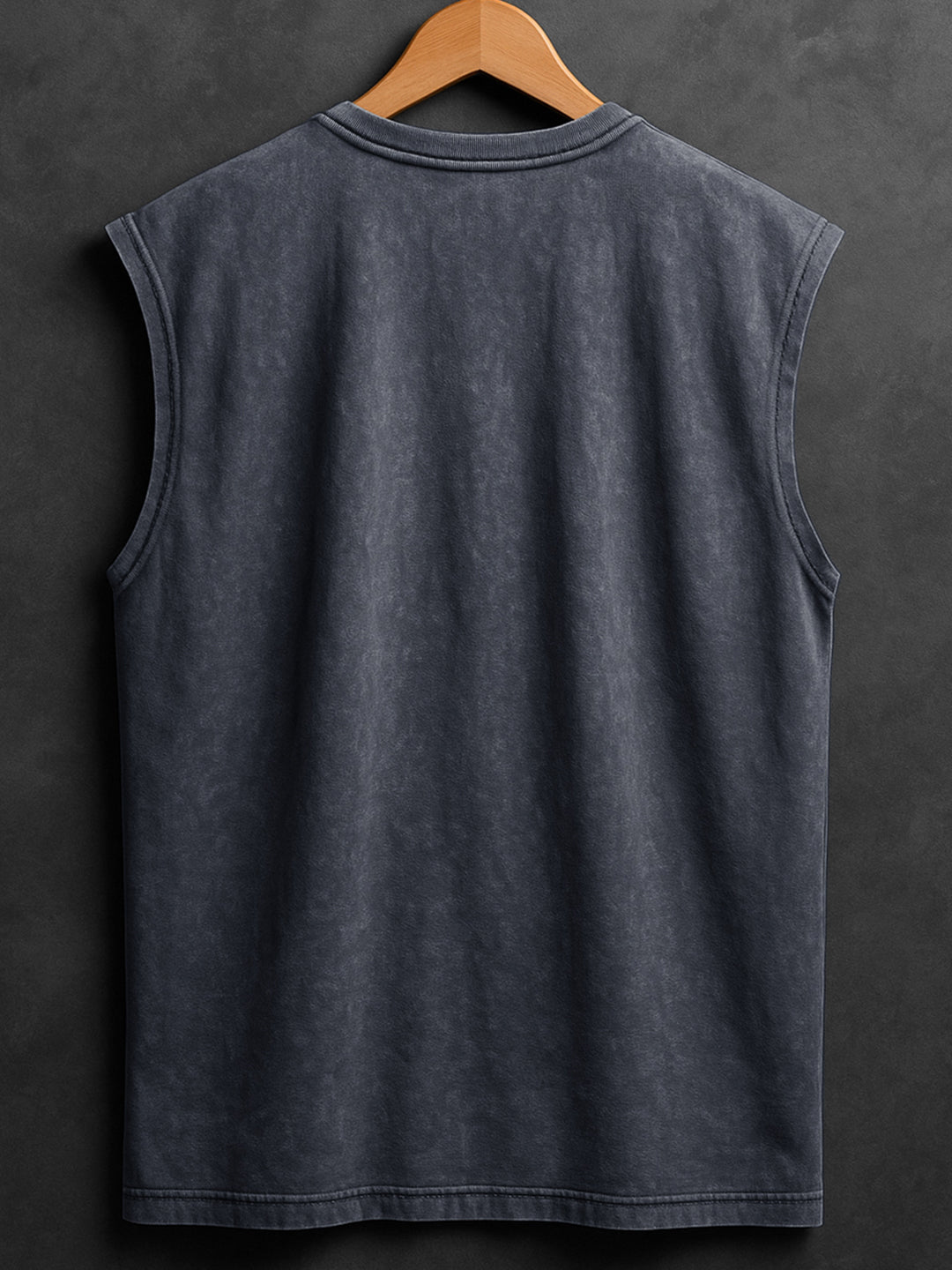 ACID WASH SLEEVELESS PRINTED VEST#1