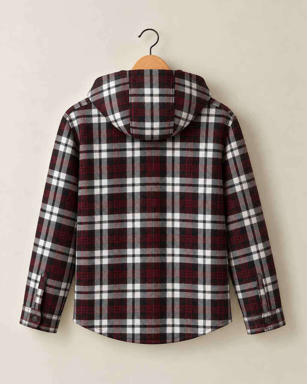 Crimson* Hooded Flannel shirt #3