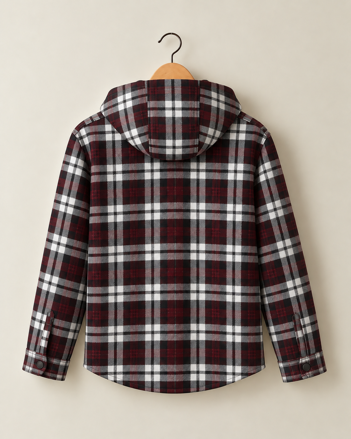 Crimson* Hooded Flannel shirt #3
