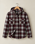 Crimson* Hooded Flannel shirt #3