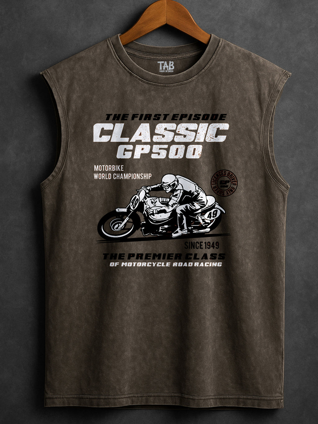 ACID WASH SLEEVELESS PRINTED VEST#7