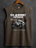 ACID WASH SLEEVELESS PRINTED VEST#7