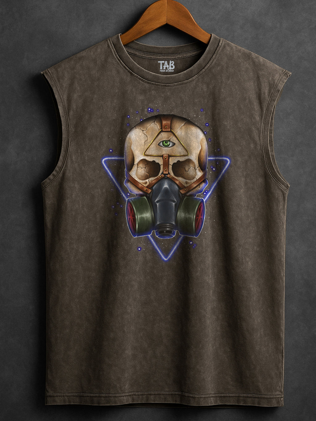 ACID WASH SLEEVELESS PRINTED VEST#4