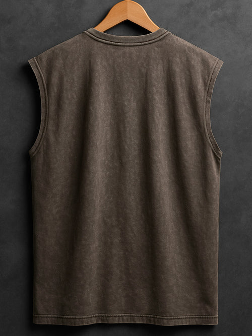 ACID WASH SLEEVELESS PRINTED VEST#4