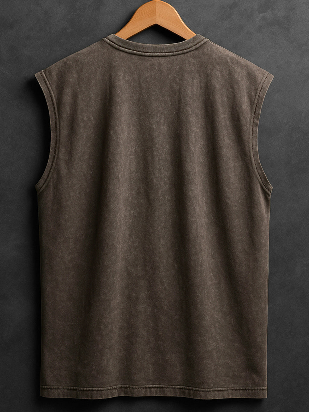 ACID WASH SLEEVELESS PRINTED VEST#7