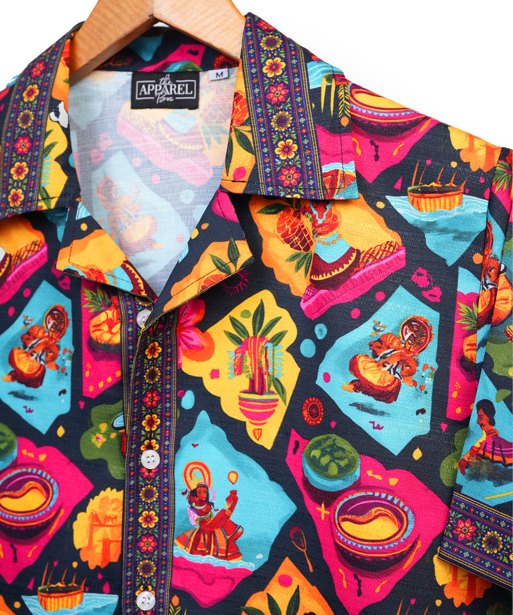 Ponnonam * Cuban Collar Shirt #305