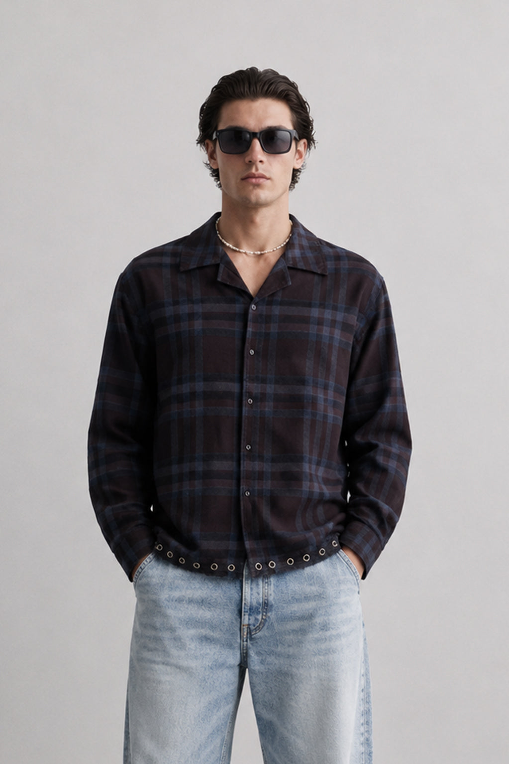 Essential Eyelet Cuban Shirt For Men #313