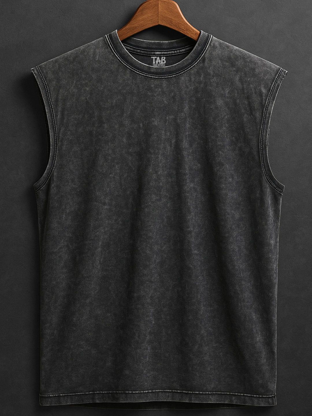 ACID WASH SLEEVELESS PRINTED VEST#24