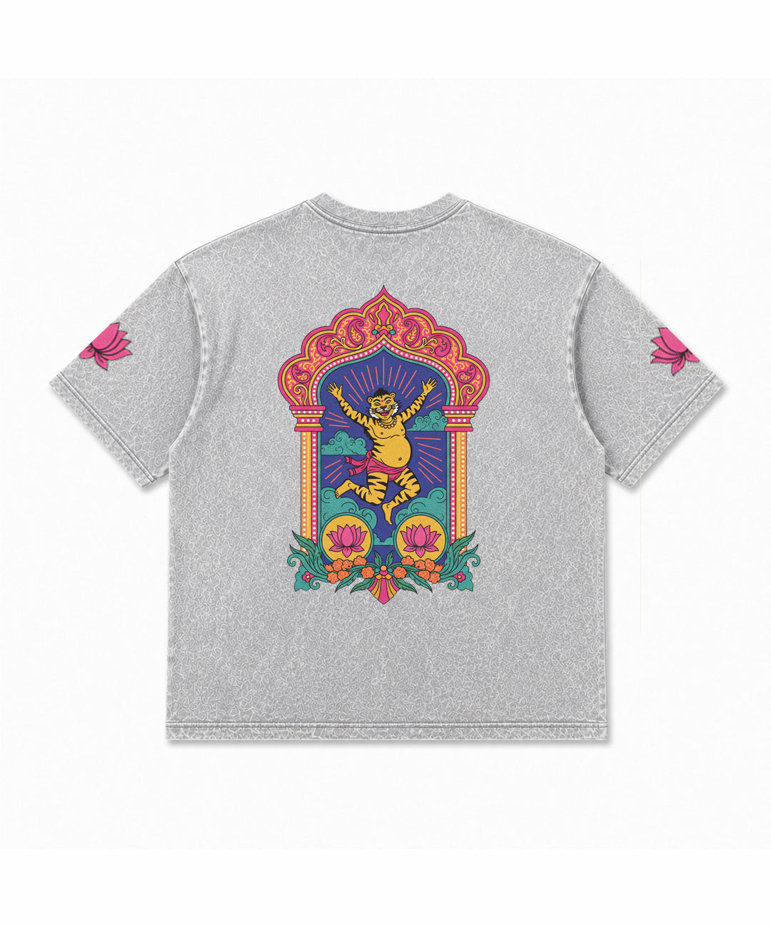 ACID WASH PRINTDE OVER SIZE TEE SHIRT #40