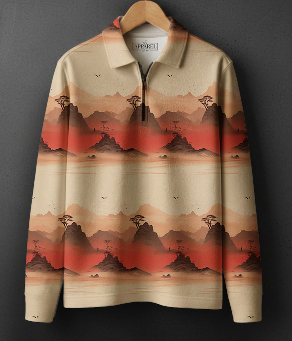 COTTON PRINTED Full Sleeve Polo Tee #27