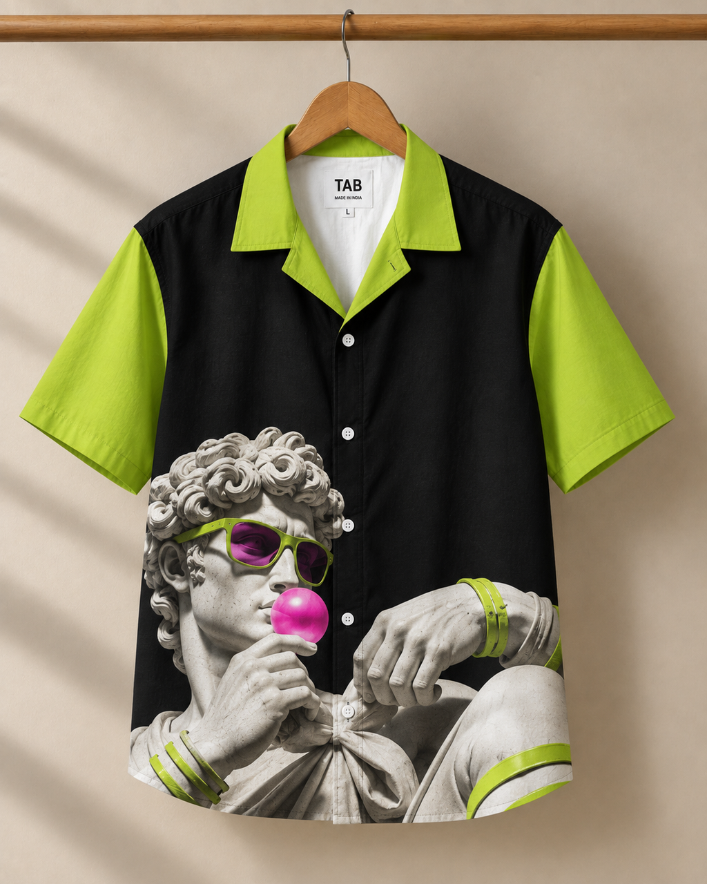 Lime Oracle* Cuban Collar Shirt #316