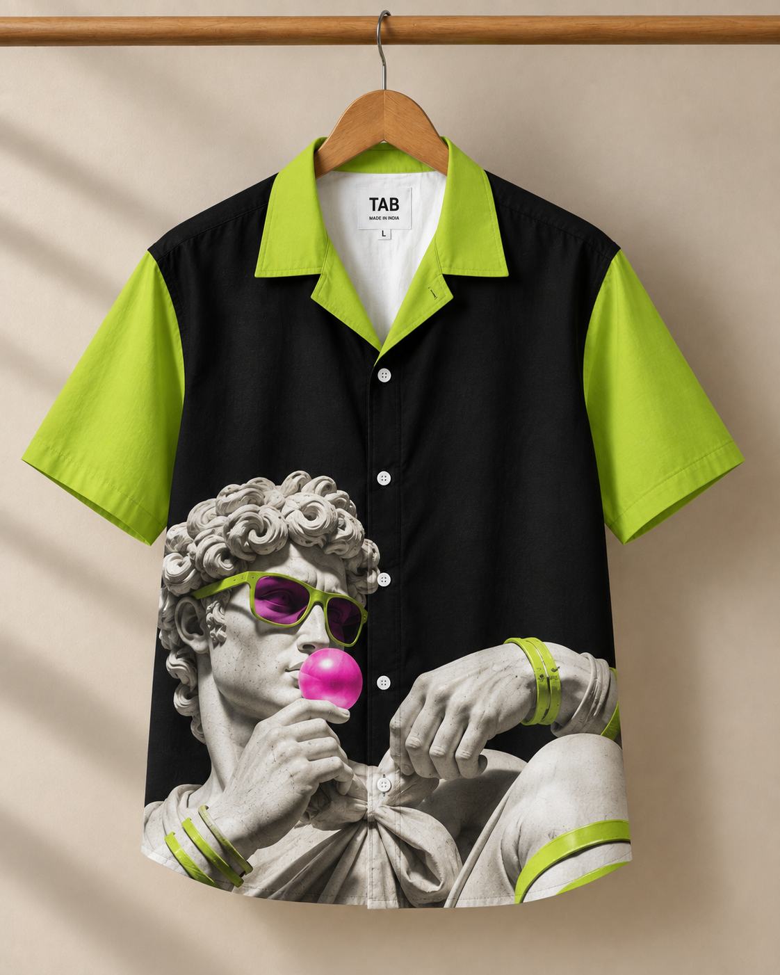 Lime Oracle* Cuban Collar Shirt #316