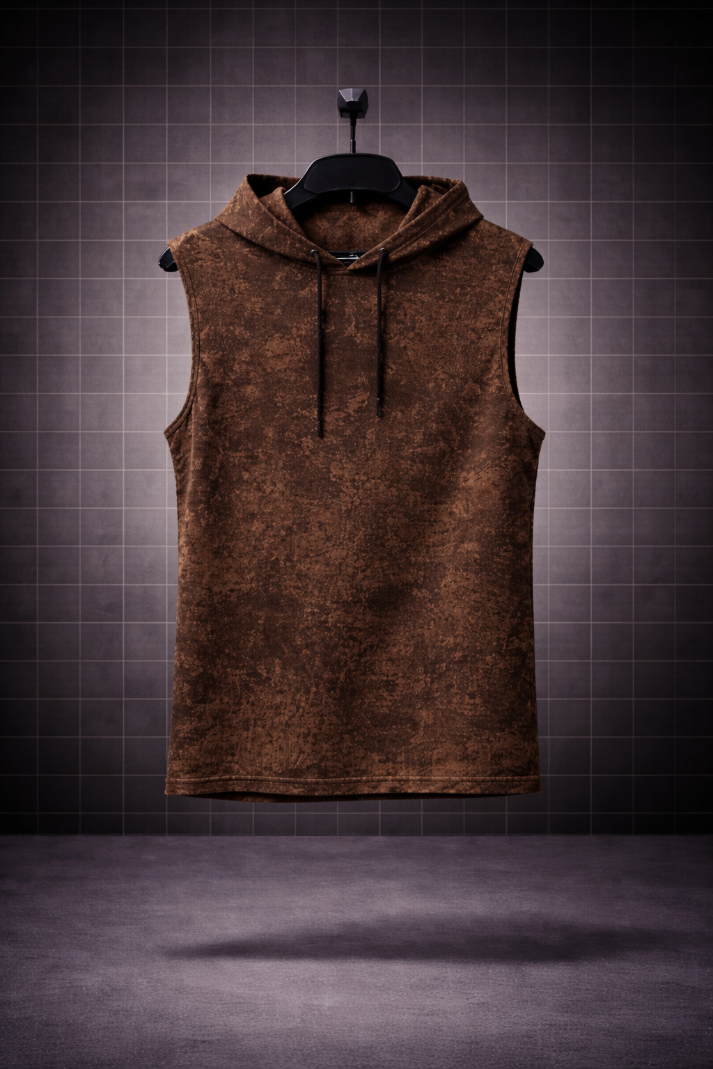 Earth Terrain * Acid-Wash Effect Sleeveless Hoodie & Cargo Jogger Set#2