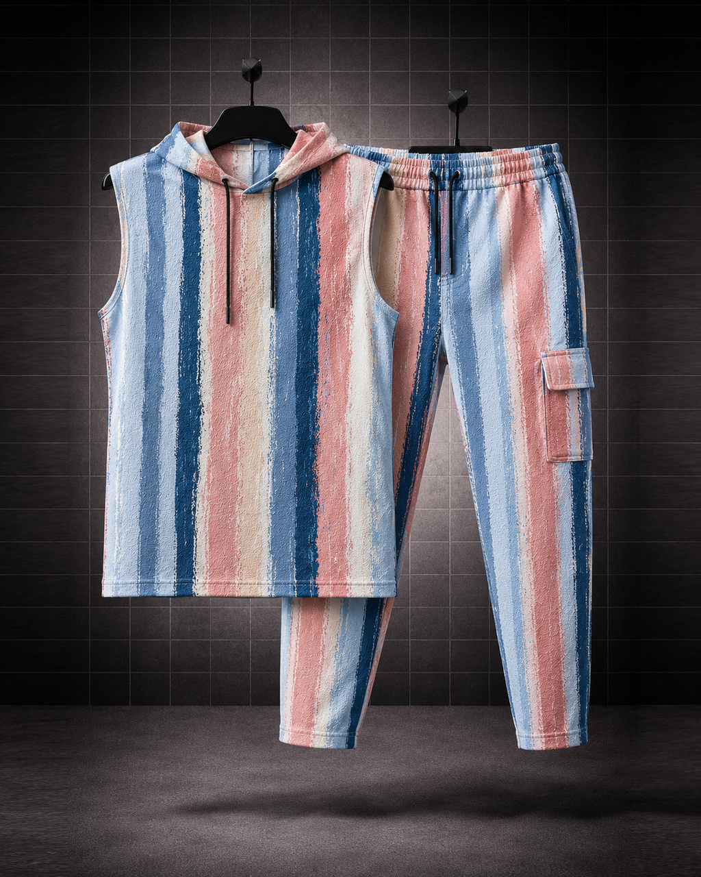 Coastal Breeze * Sleeveless Hoodie & Cargo Jogger Set#9