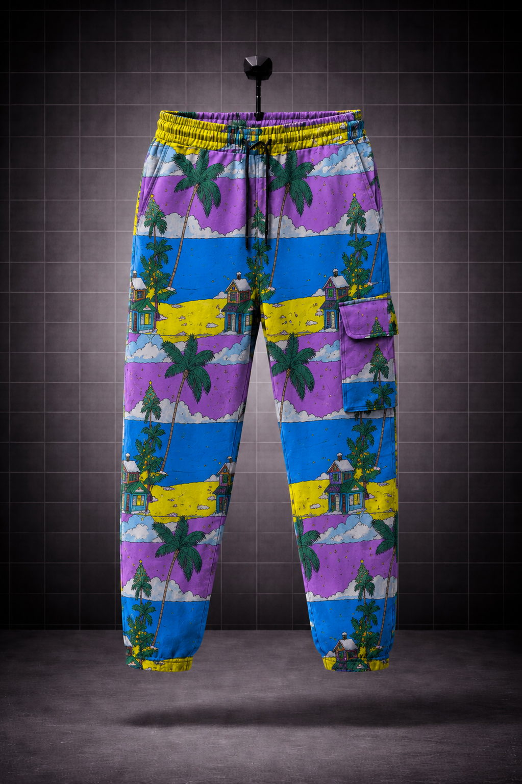 Neon Paradise * Sleeveless Hoodie & Cargo Jogger Set#7