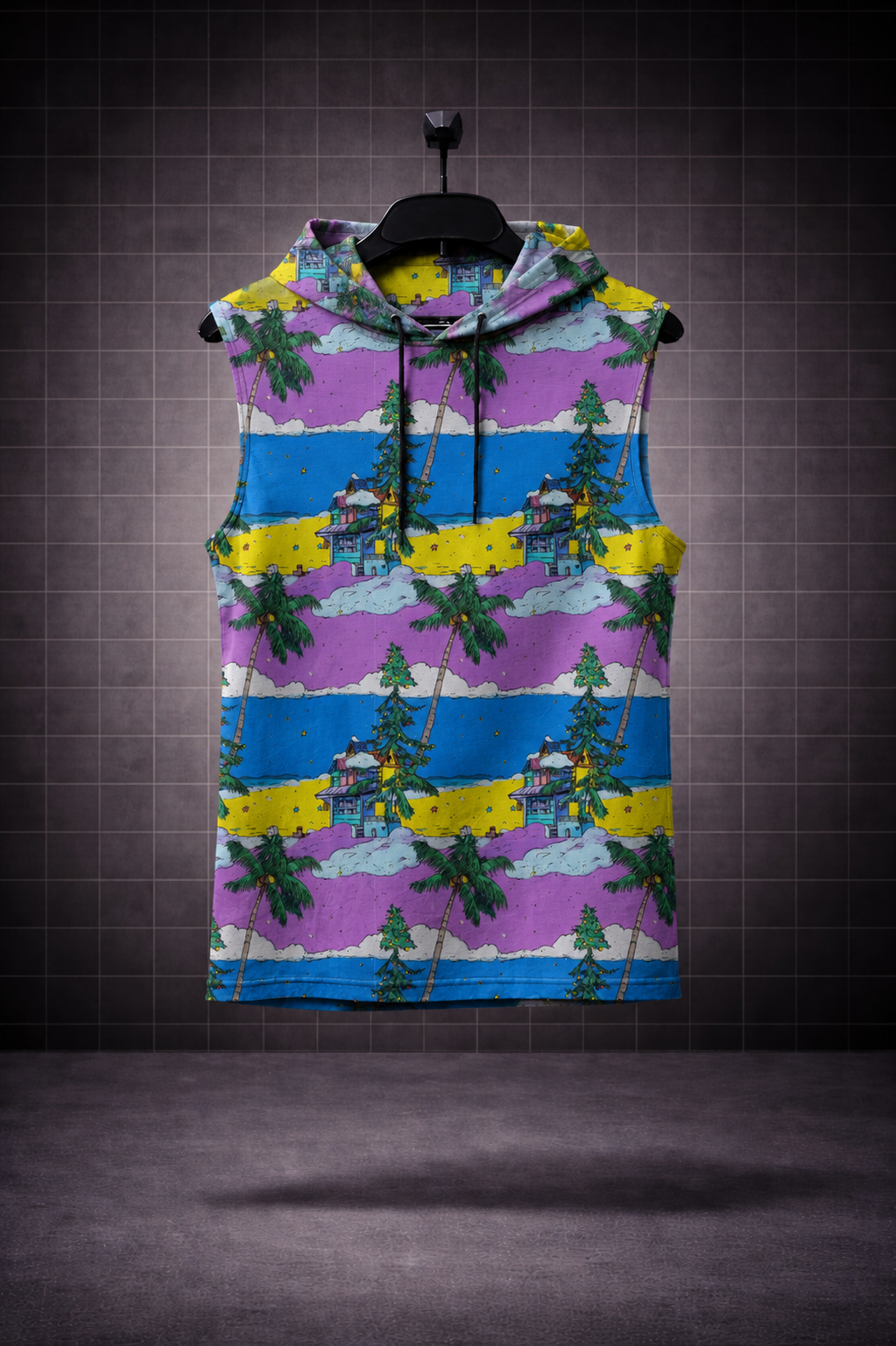 Neon Paradise * Sleeveless Hoodie & Cargo Jogger Set#7