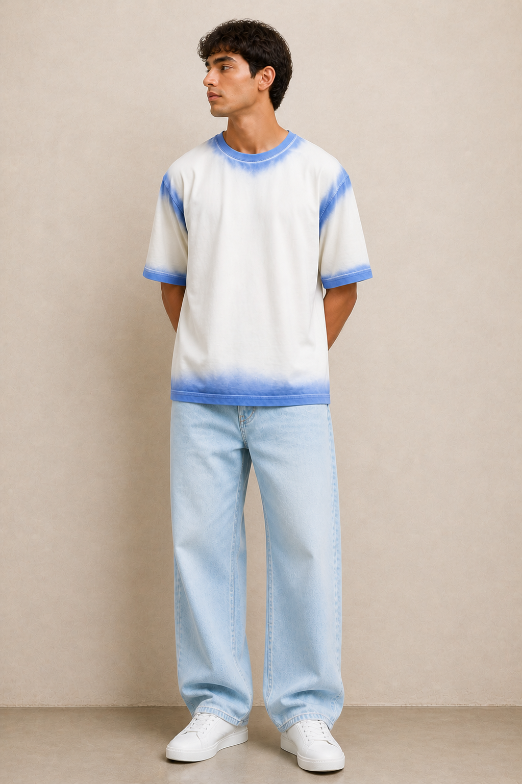 Azure * SPRAY DYED OVER SIZE TEE  #4