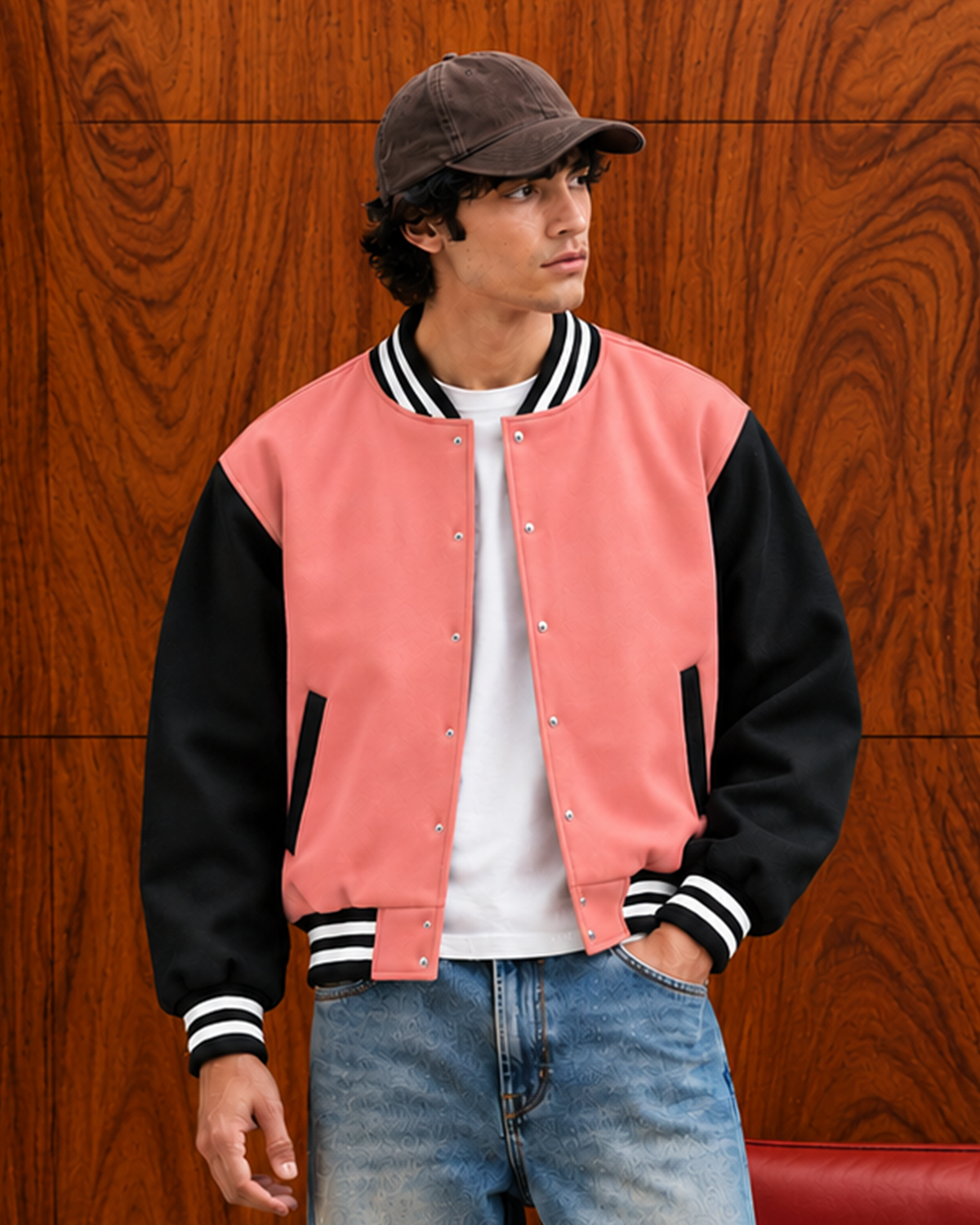 Peachy Noir* Varsity Jacket #4