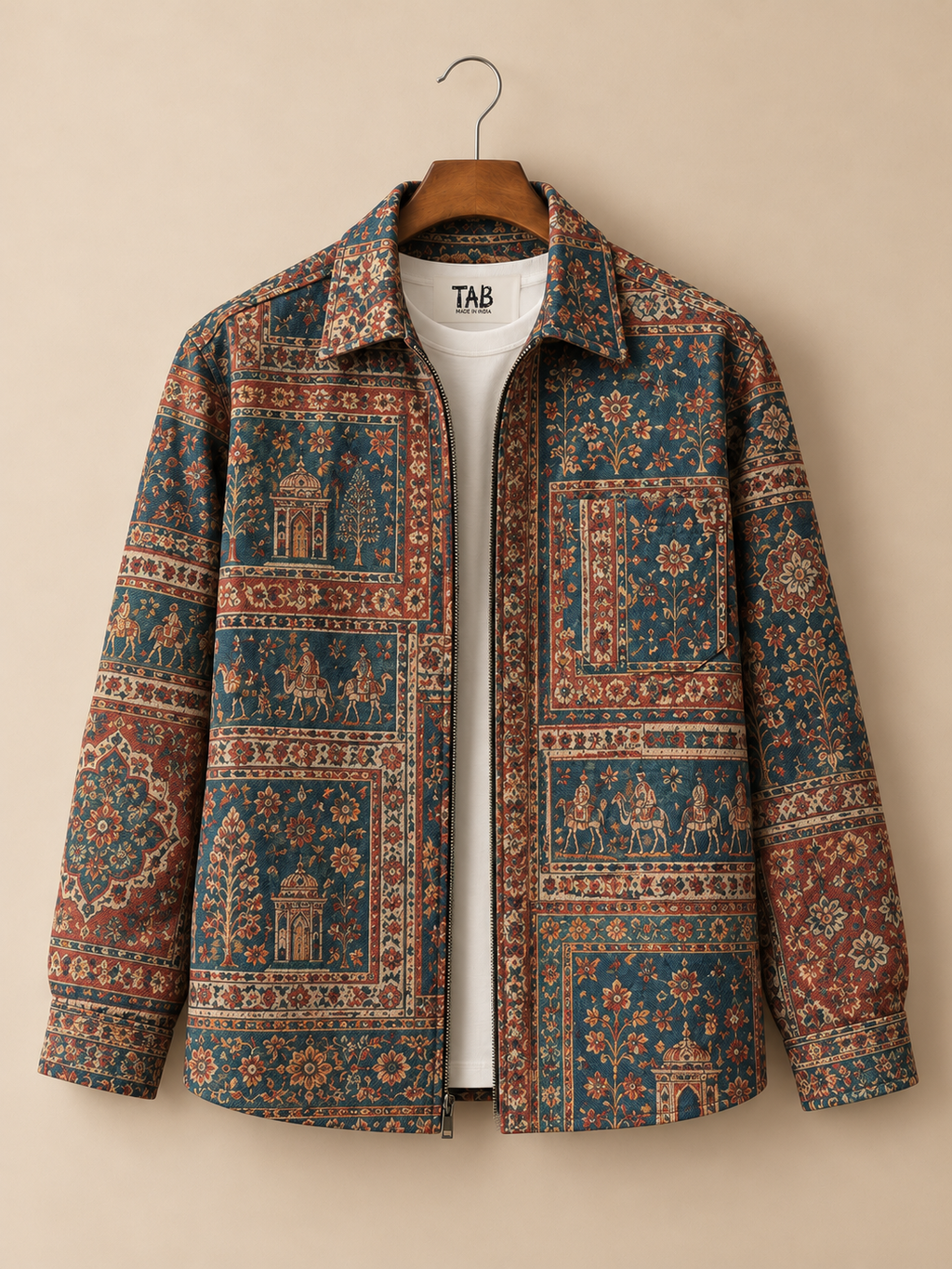 Regal* Printed Zipper shacket #14