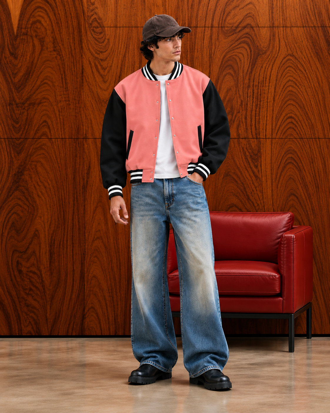 Peachy Noir* Varsity Jacket #4
