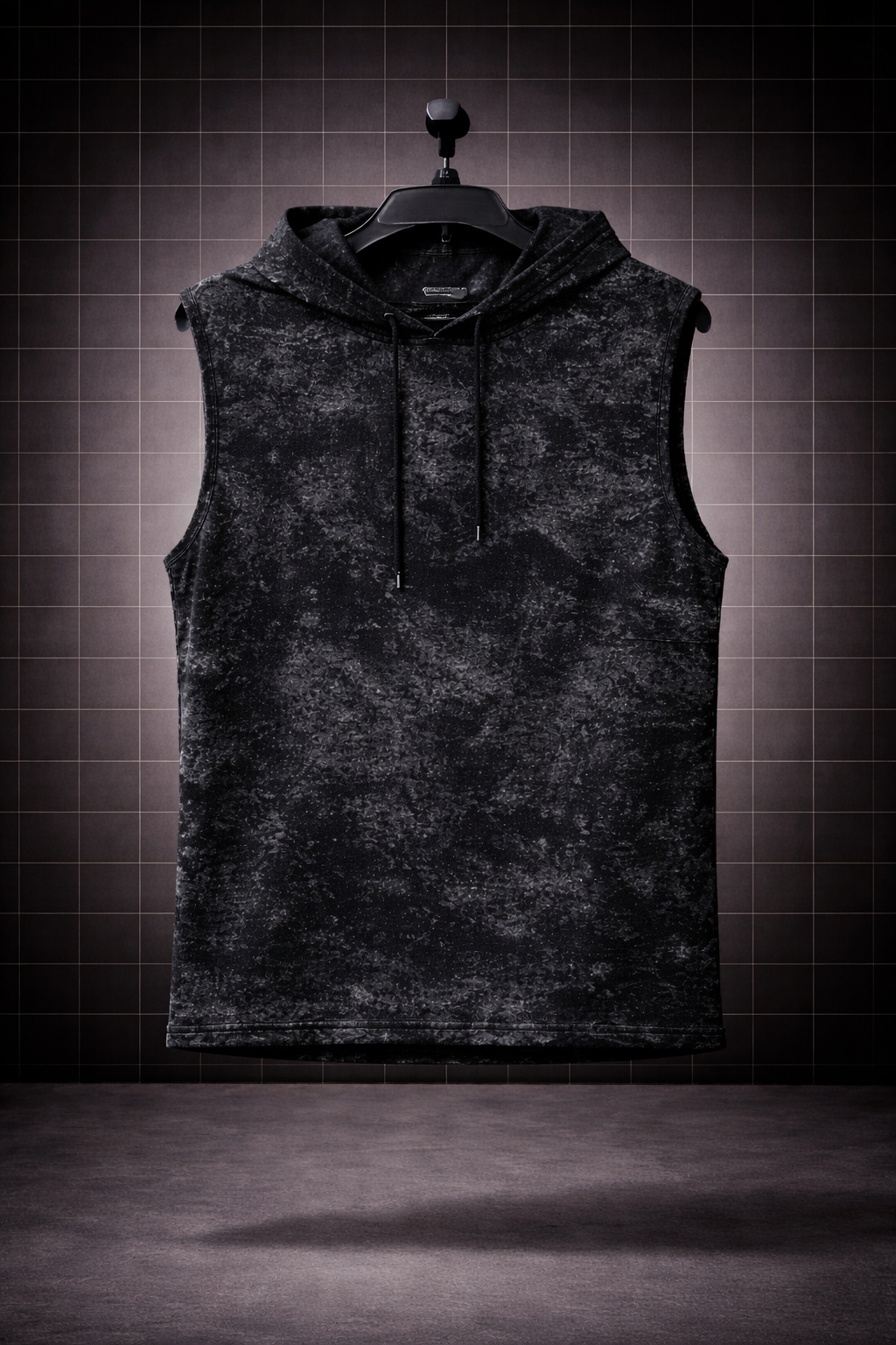 Shadow Terrain * Acid-Wash Effect Sleeveless Hoodie & Cargo Jogger Set#3