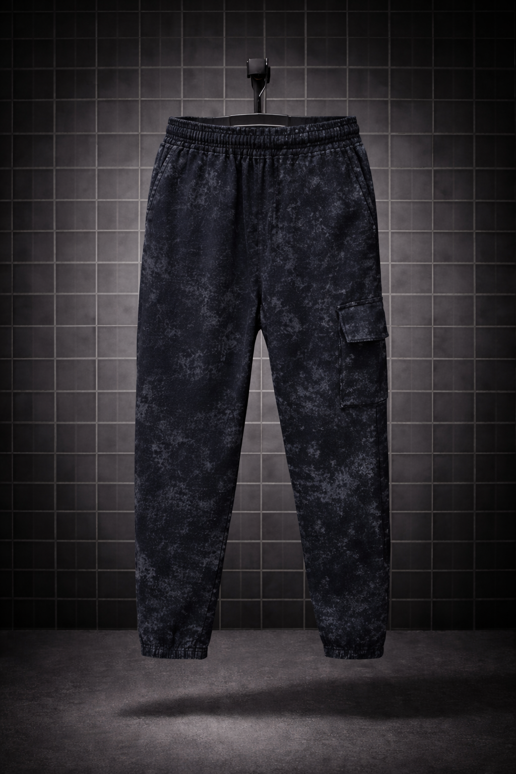 Shadow Terrain * Acid-Wash Effect Sleeveless Hoodie & Cargo Jogger Set#3