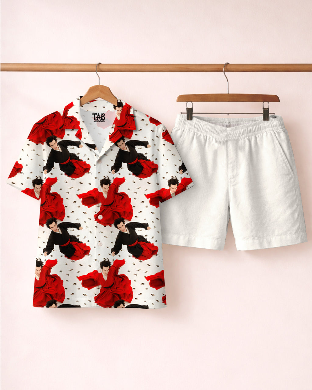 CRIMSON DRIP * Shirt & Short Co-Ord Set#4