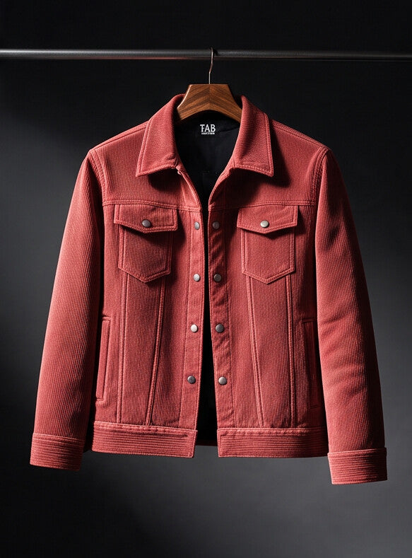 Terracotta* Corduroy Trucker Jacket #6