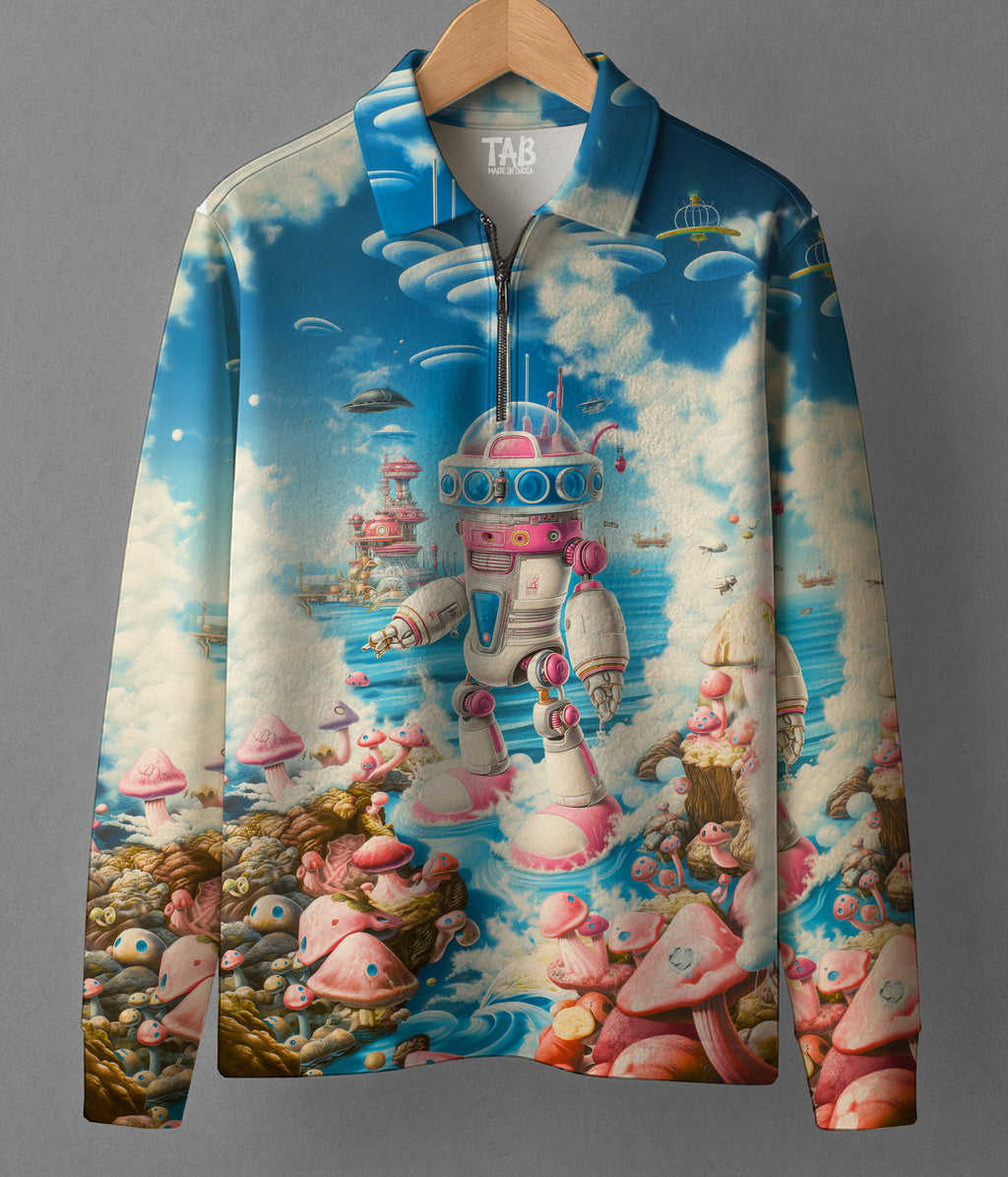COTTON PRINTED Full Sleeve Polo Tee #68