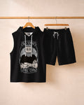 Black Rebel * Vest Hoodie & Short Co-Ord Set#1