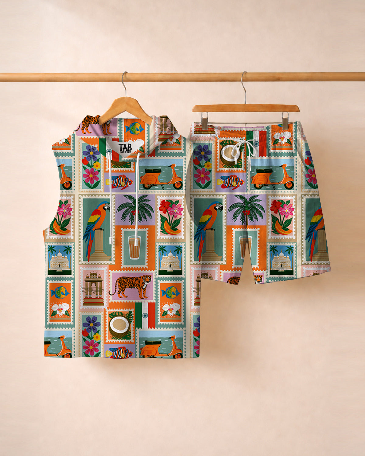 Postmark * Vest Hoodie & Short Co-Ord Set#11