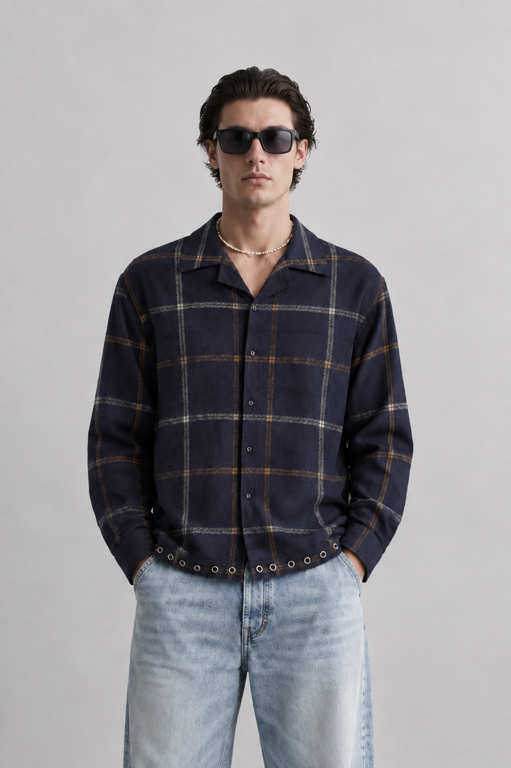 Essential Eyelet Cuban Shirt For Men #317