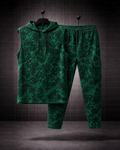 Emerald Phantom* Acid-Wash Effect Sleeveless Hoodie & Cargo Jogger Set#4