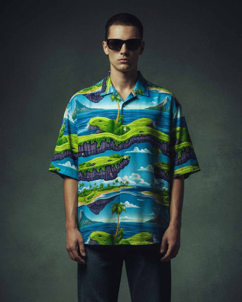 Tropical Abstract Cuban Collar Shirt #293