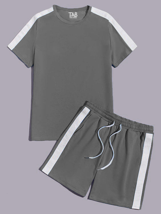Men's Mink Grey Tee & Shorts Co-Ord Set#14