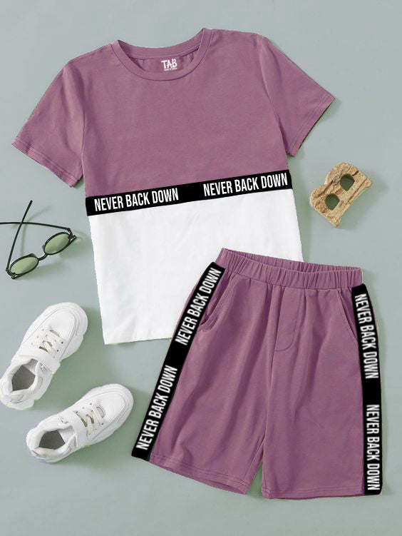 Men's Periwinkle  Tee & Shorts Co-Ord Set#8